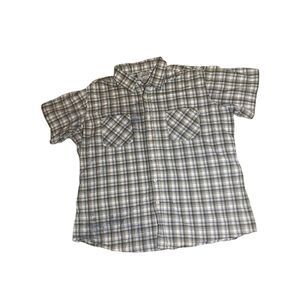 Carhartt Men's Classic Plaid Short Sleeve Button-Down Shirt Olive Green Navy 2XL